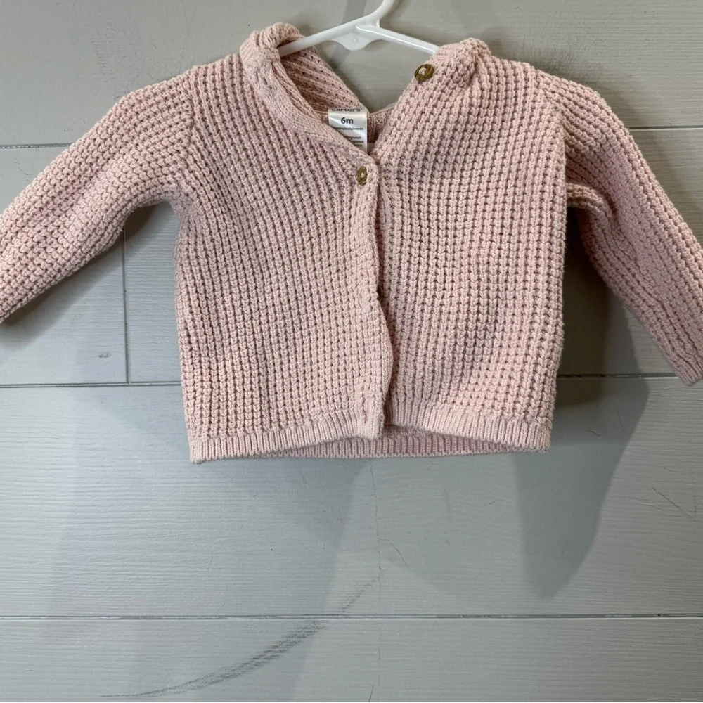 Carter’s | Baby Girls Knitted Button Up Hooded Jacket Size 6M